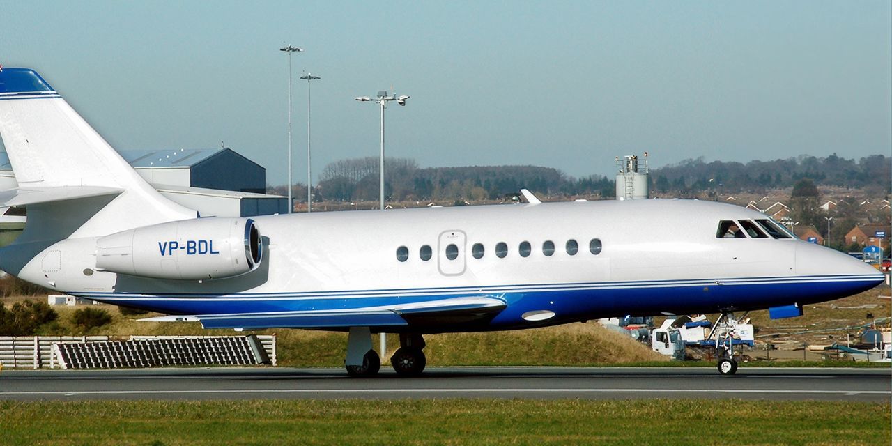 Dassault Falcon 2000 private jet, exterior view