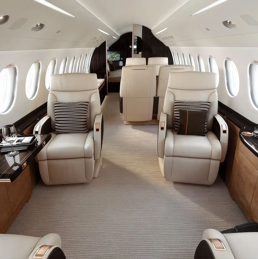 Dassault Falcon 8X private jet, cabin interior