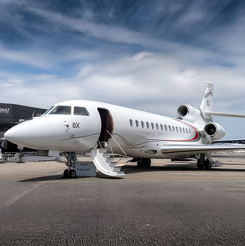 Dassault Falcon 8X private jet, exterior view