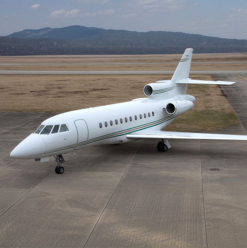 Dassault Falcon 900 private jet, exterior view