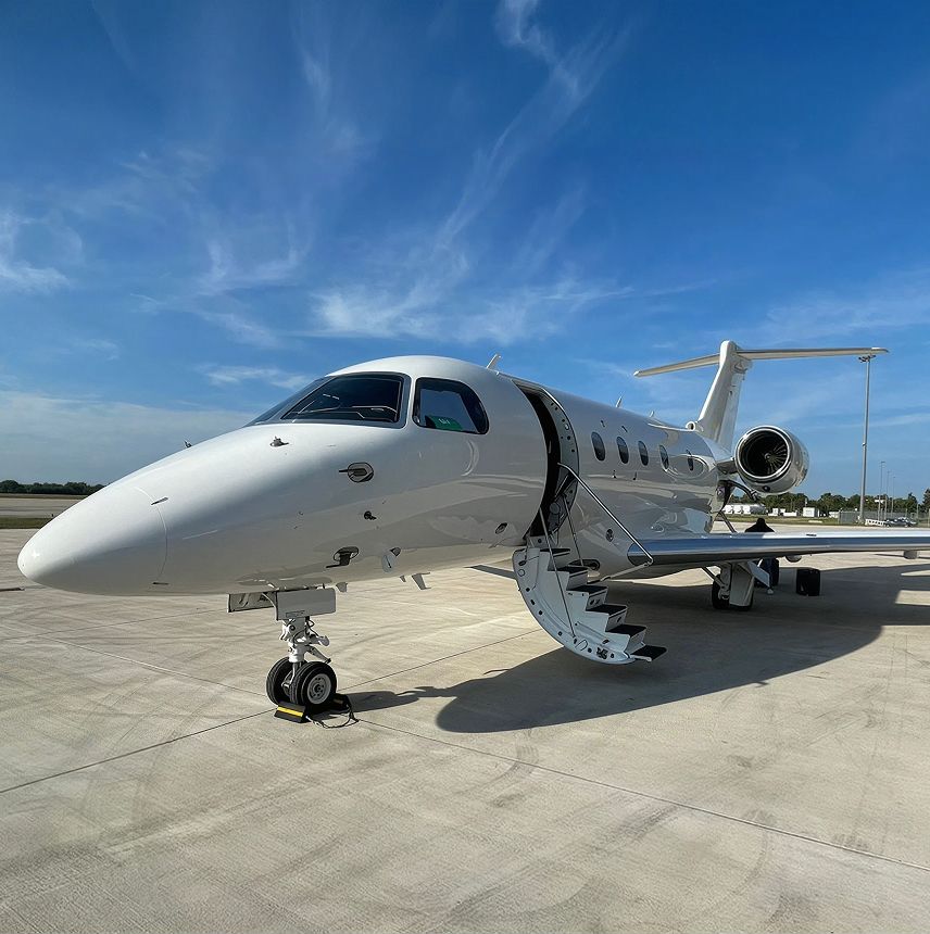 Embraer Legacy 450 private jet, exterior view