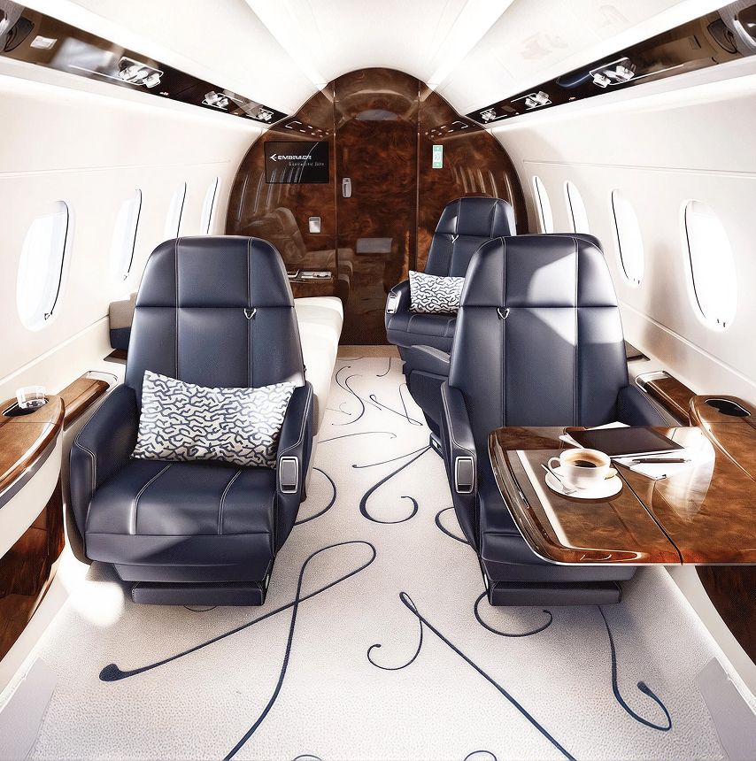 Embraer Legacy 500 private jet, cabin interior