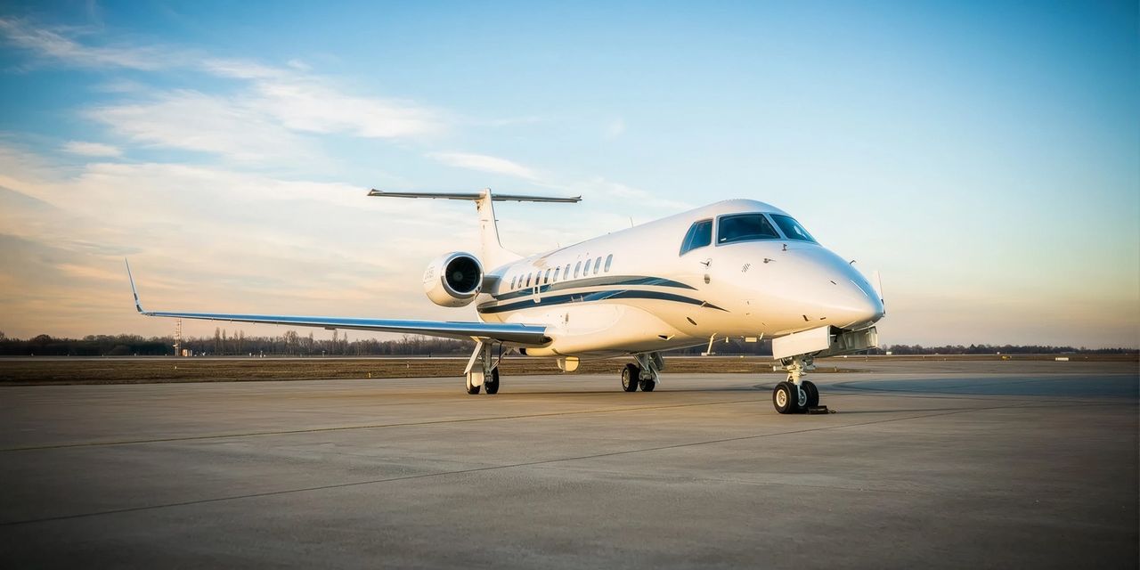 Embraer Legacy 650 private jet, exterior view