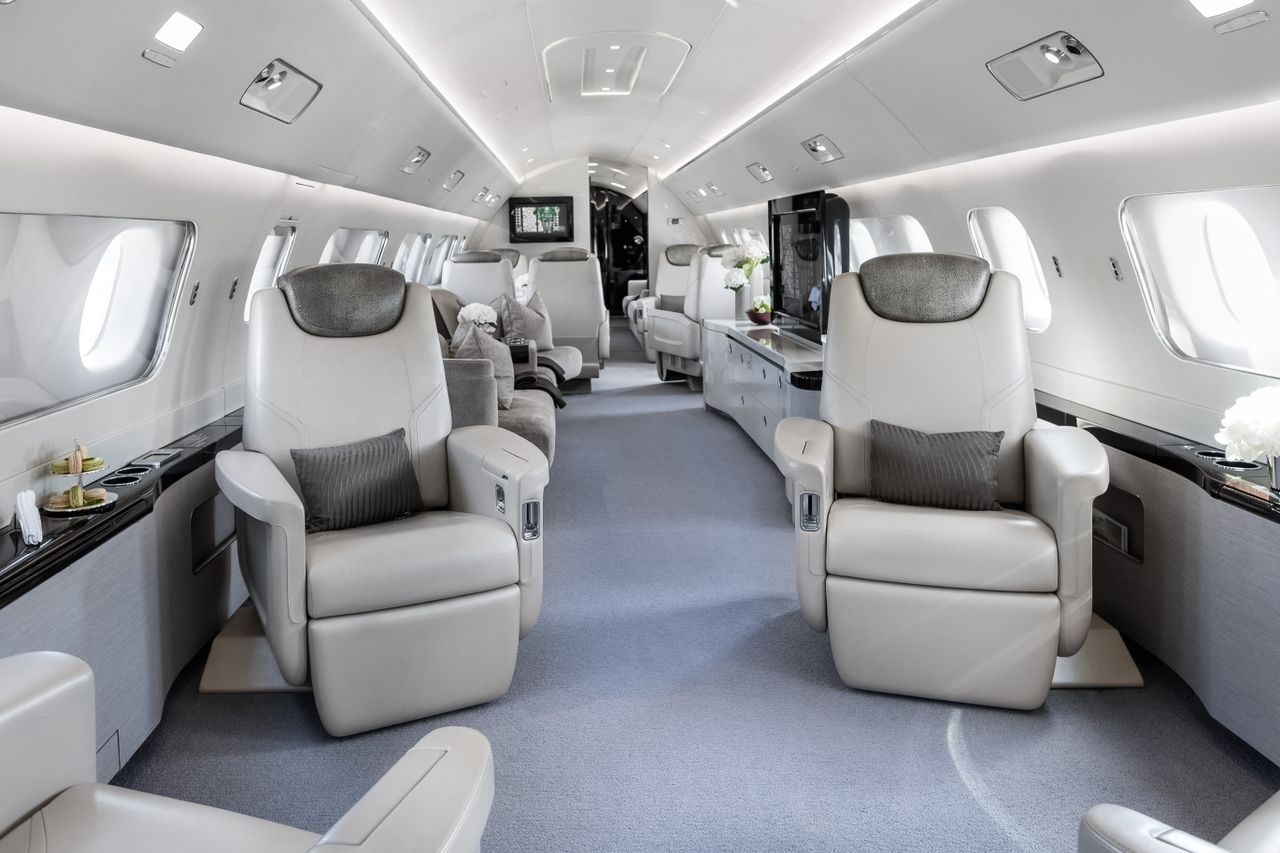 Embraer Lineage 1000 private jet, cabin interior