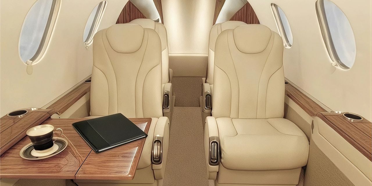 Hawker Premier 1 private jet, cabin interior