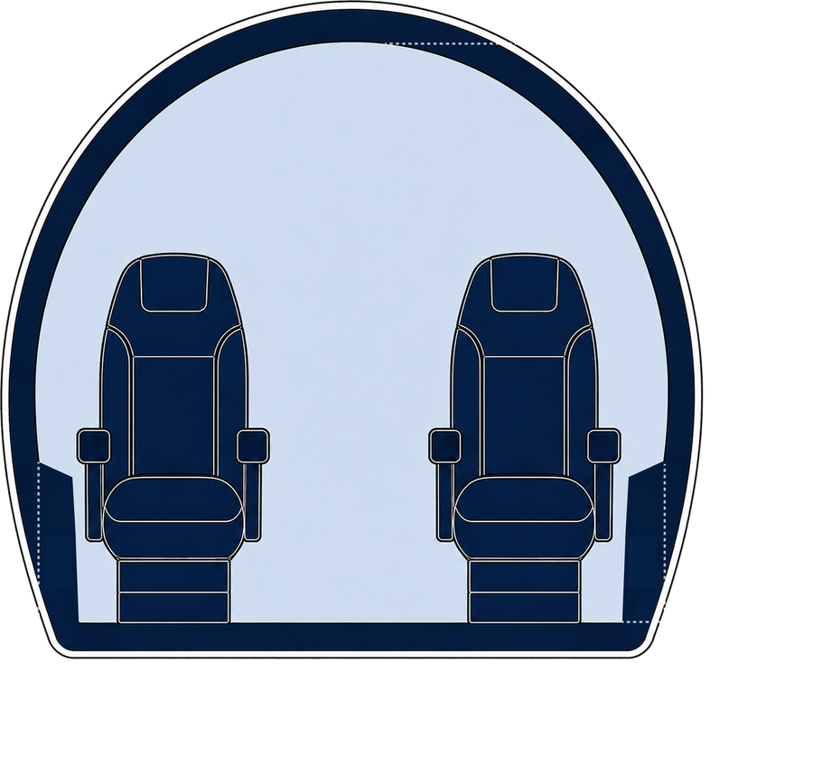 Bell 206L LongRanger cabin cross-section