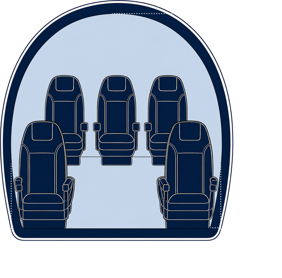Airbus AS365 N3+ cabin cross-section