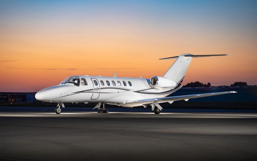 Cessna Citation CJ3+ private jet parked on the apron