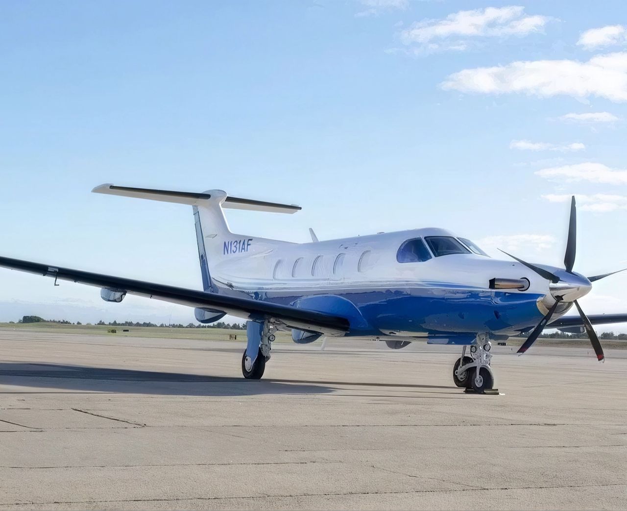 Pilatus PC-12 private jet, exterior view