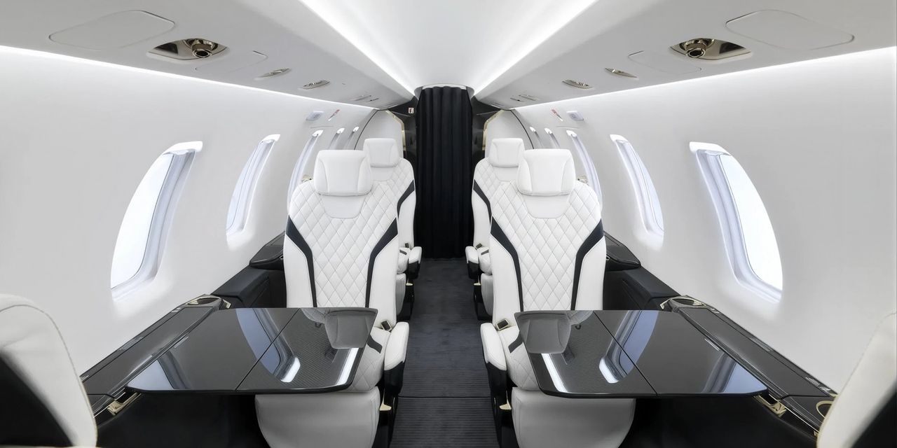 Pilatus PC-12 private jet, cabin interior