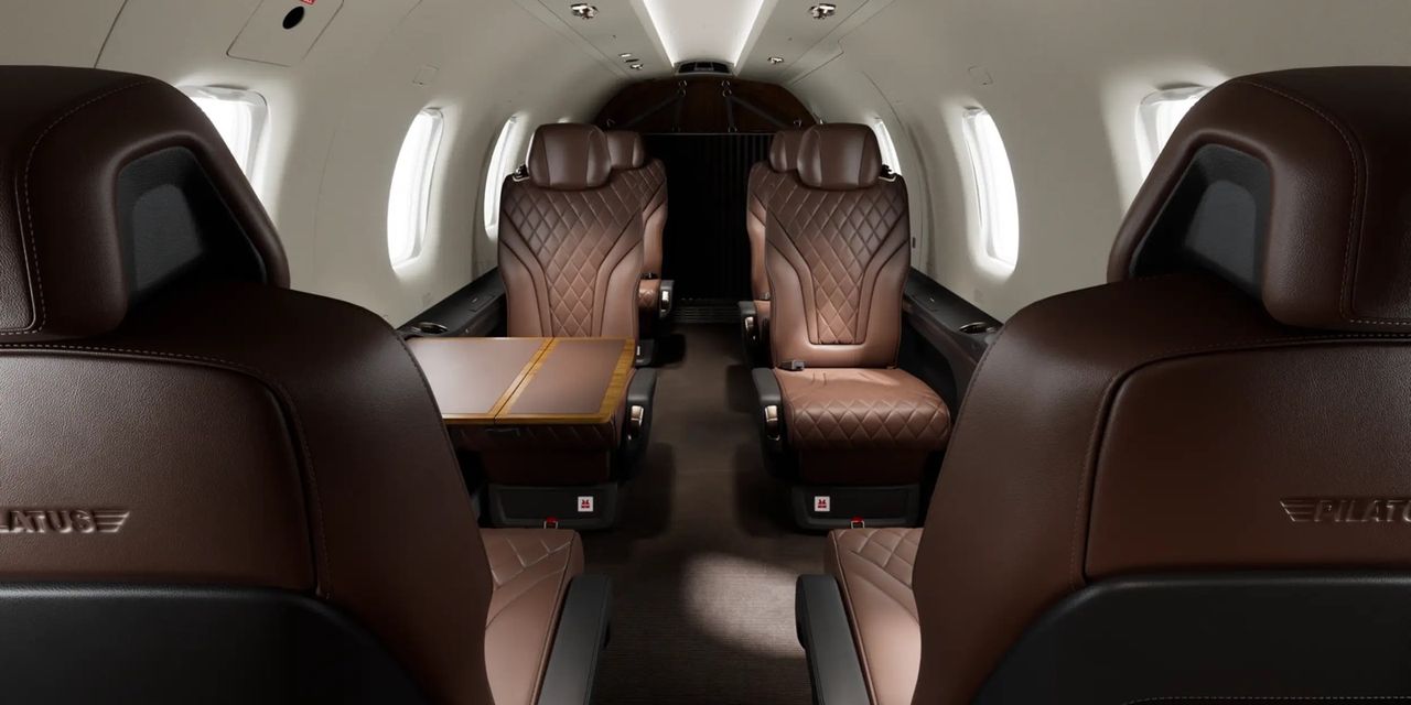 Pilatus PC-12 PRO private jet, cabin interior
