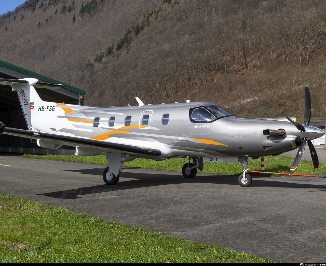 Pilatus PC-12 PRO private jet, exterior view